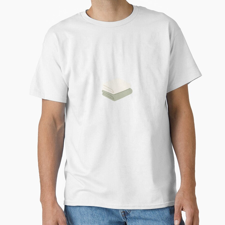 Folded & Fabulous | Soft Glowing Towels or Fabric Stack, Minimal Clean Aesthetic Classic T-Shirt